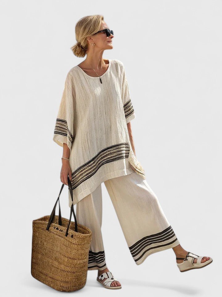 Agnes | Dame Linnenmix Loungewear Sæt Bred Pasform