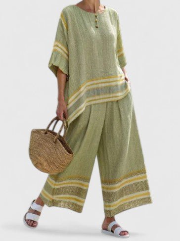 Agnes | Dame Linnenmix Loungewear Sæt Bred Pasform