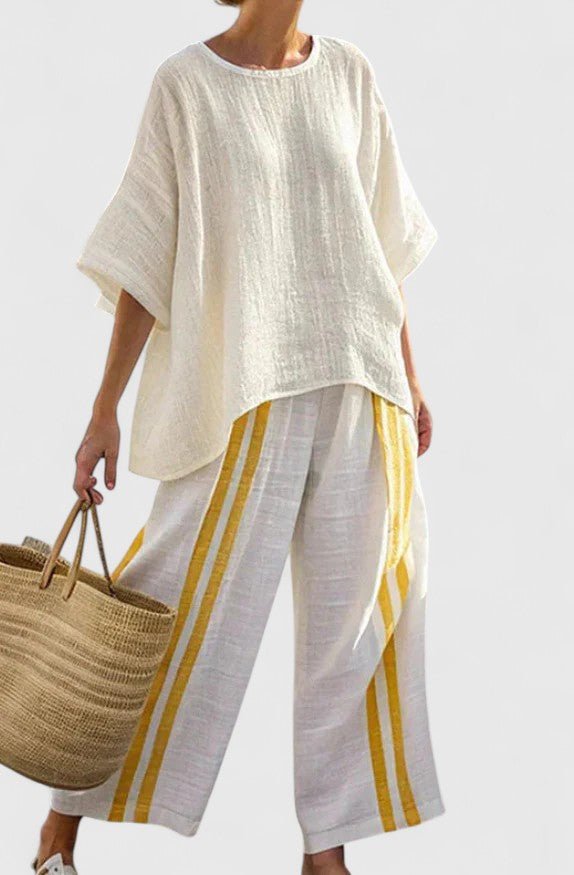 Agnes | Dame Linnenmix Loungewear Sæt Bred Pasform