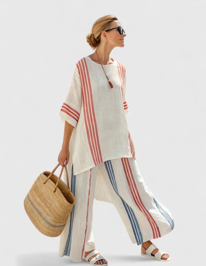 Agnes | Dame Linnenmix Loungewear Sæt Bred Pasform
