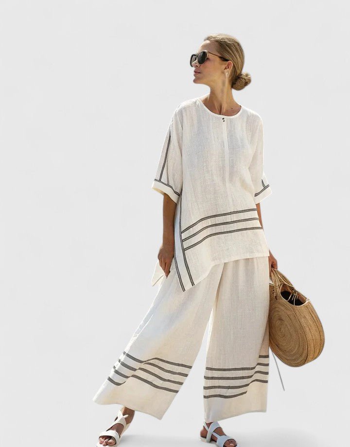 Agnes | Dame Linnenmix Loungewear Sæt Bred Pasform