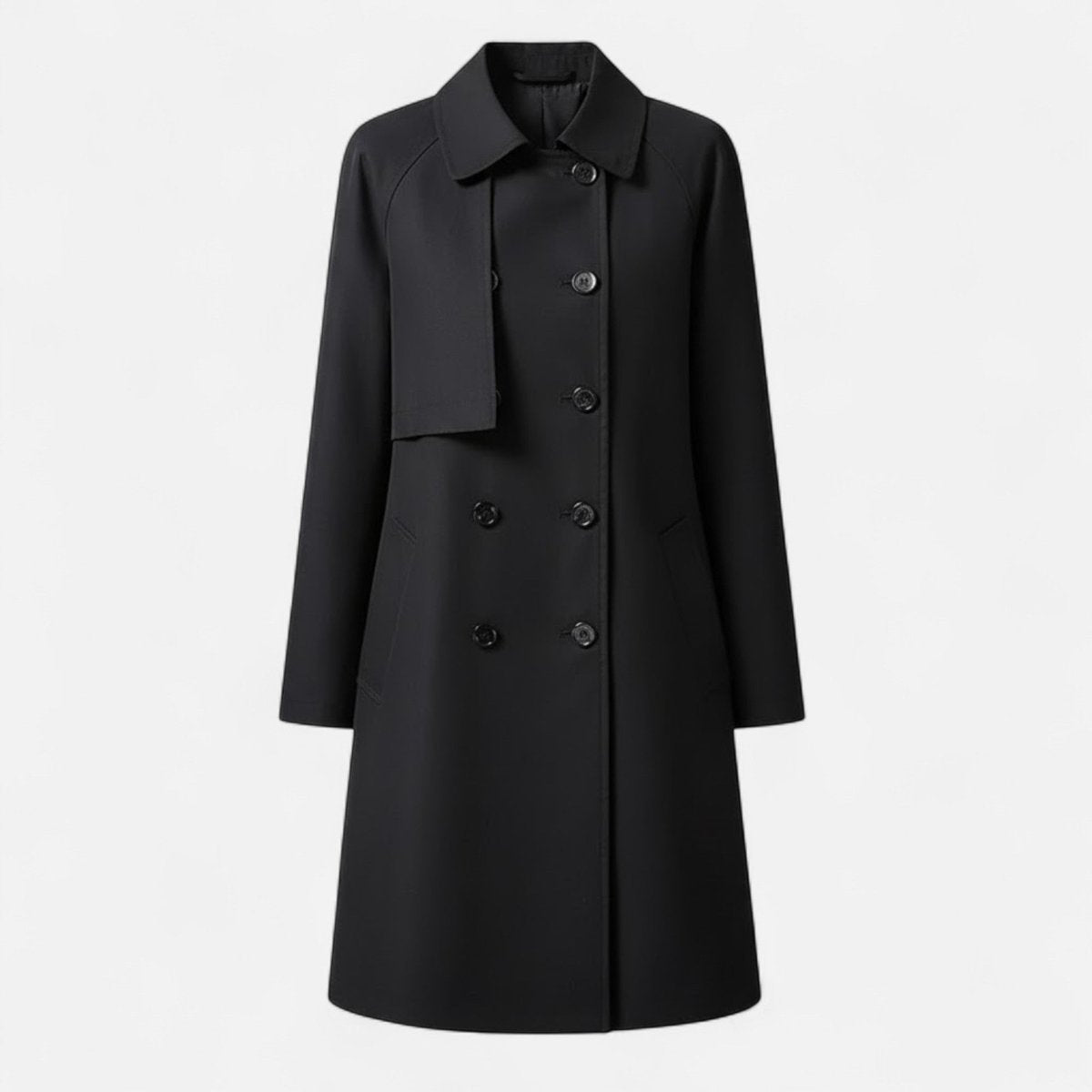 Anna | Dame Midi Uldblendet Dobbeltradet Trench Coat