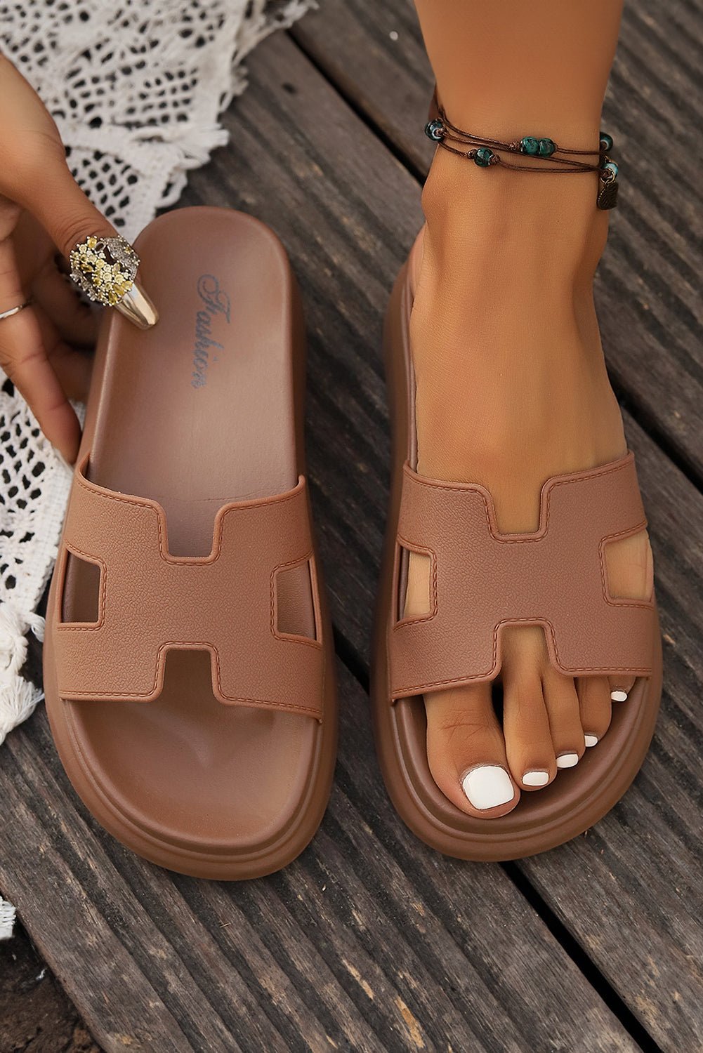Agnes | Dame Ortopædiske Platform Sandaler med Udskæring