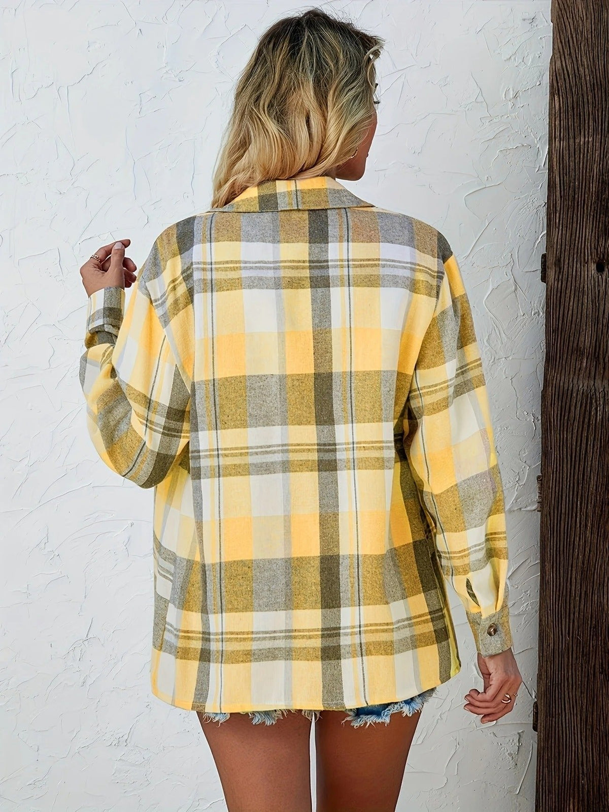 Ida | Dame Oversized Ternet Flannel Langærmet Skjorte