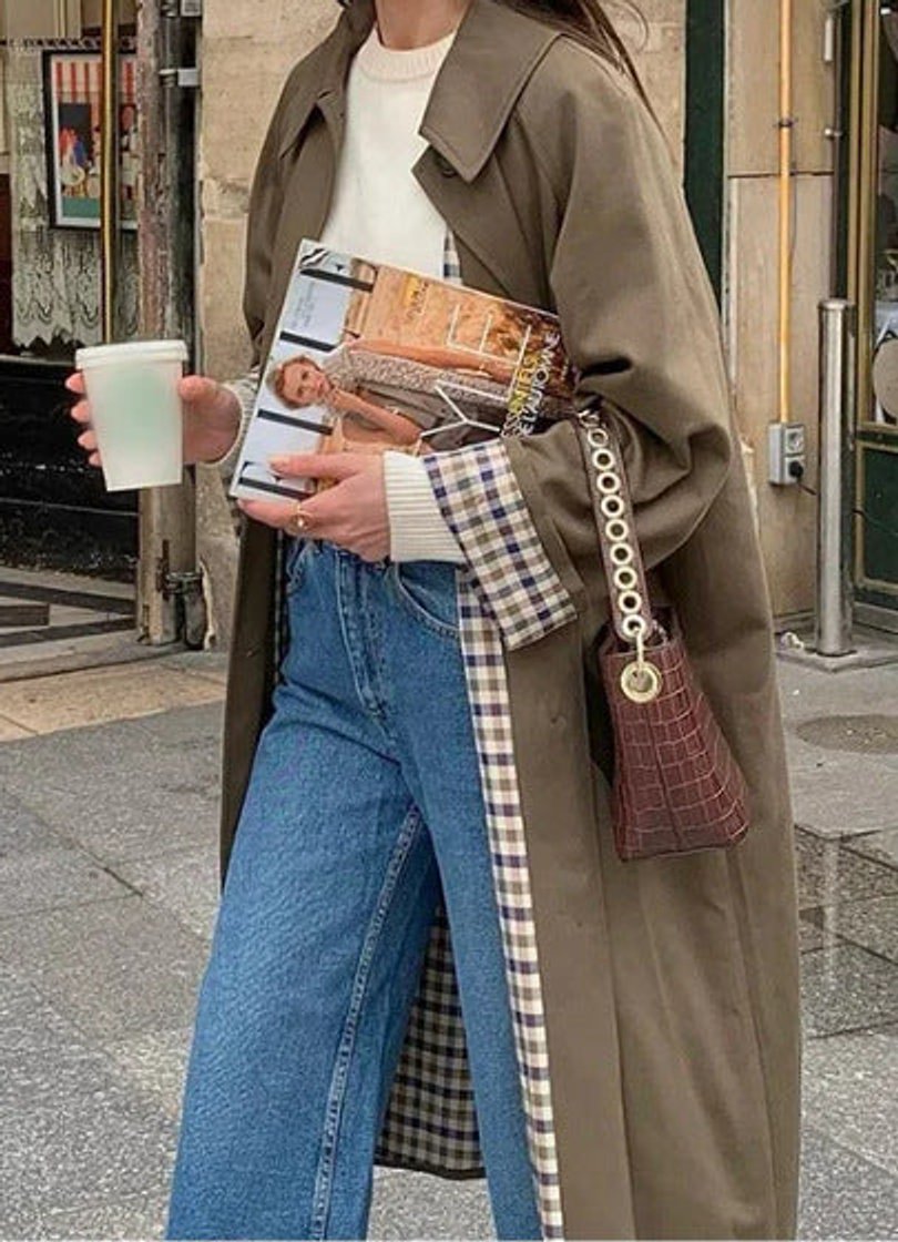 Alma | Dame Oversized Ternet Trench Coat Bomuldsmiks Langærmet