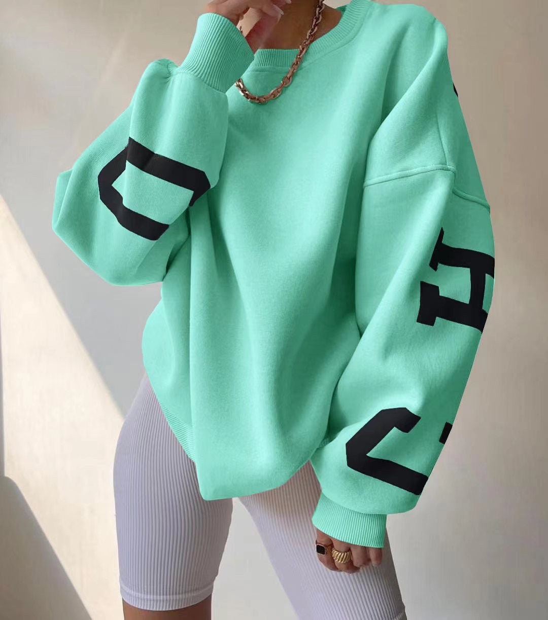 Maja | Dame Oversized Varsity-Print Crewneck Sweatshirt