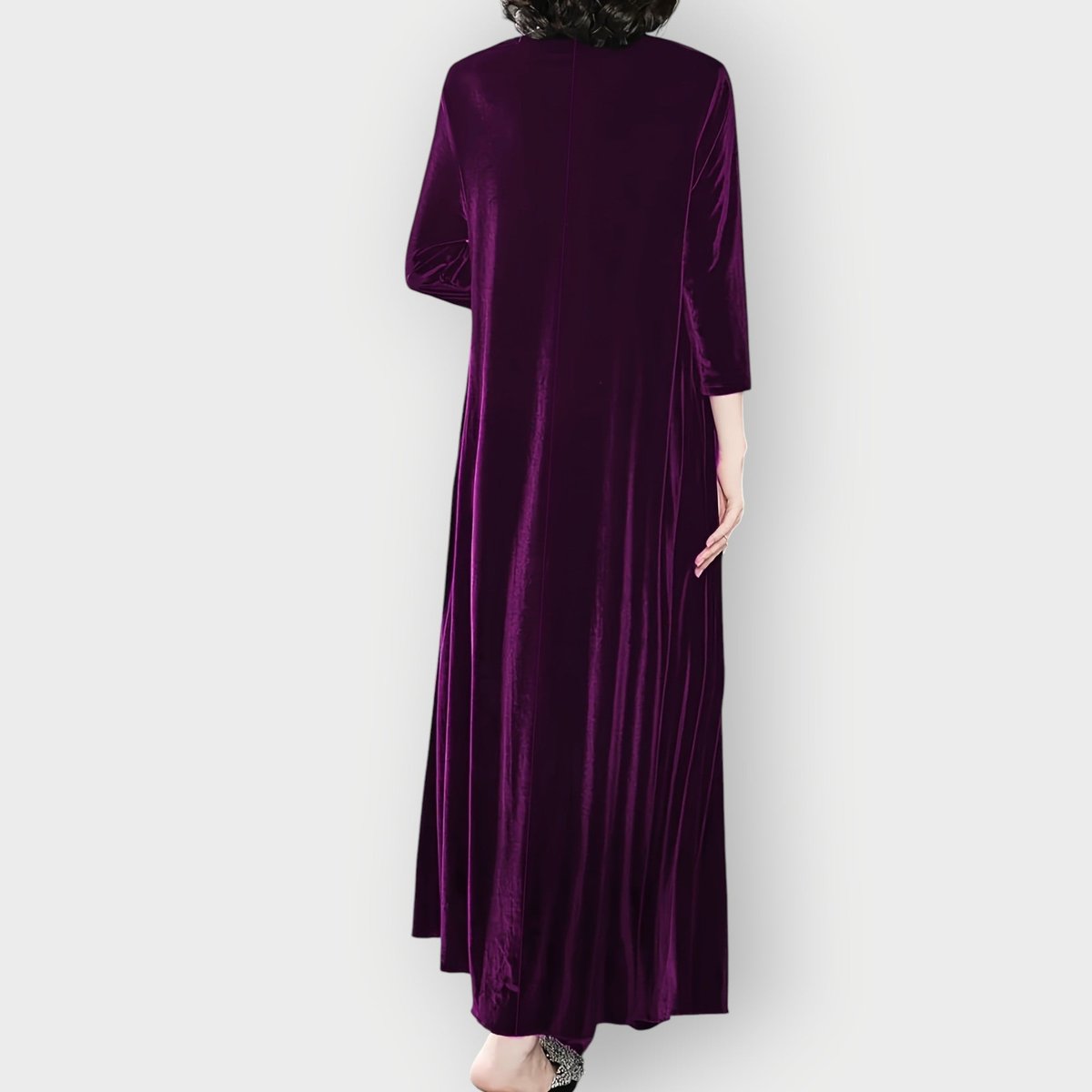 Ida | Dame Velvet Maxi Formal Dresses Langærmet Aftenkjole