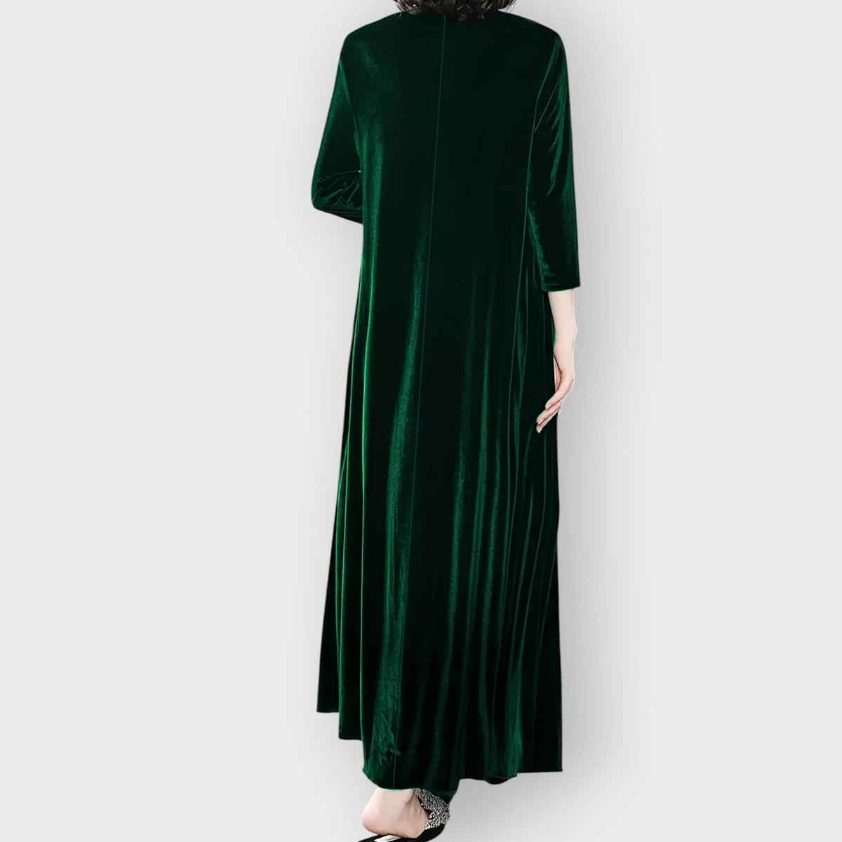Ida | Dame Velvet Maxi Formal Dresses Langærmet Aftenkjole
