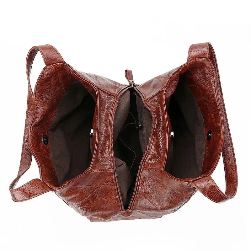Nora | Dame Vintage Rummelig Skulderveske Blødt Læder Hobo-taske