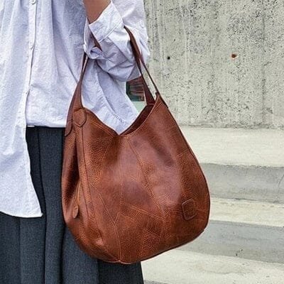Nora | Dame Vintage Rummelig Skulderveske Blødt Læder Hobo-taske