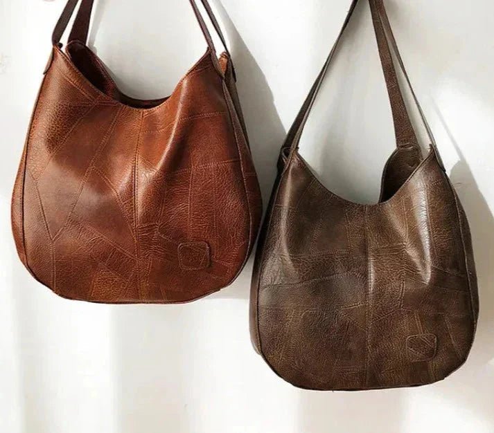 Nora | Dame Vintage Rummelig Skulderveske Blødt Læder Hobo-taske