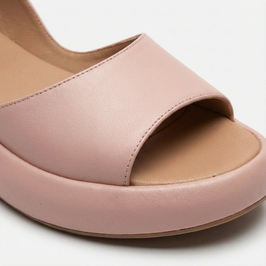 Freja | Damer Åben Tå Kilehæl Slingback Sandaler Elastisk Hælstrop