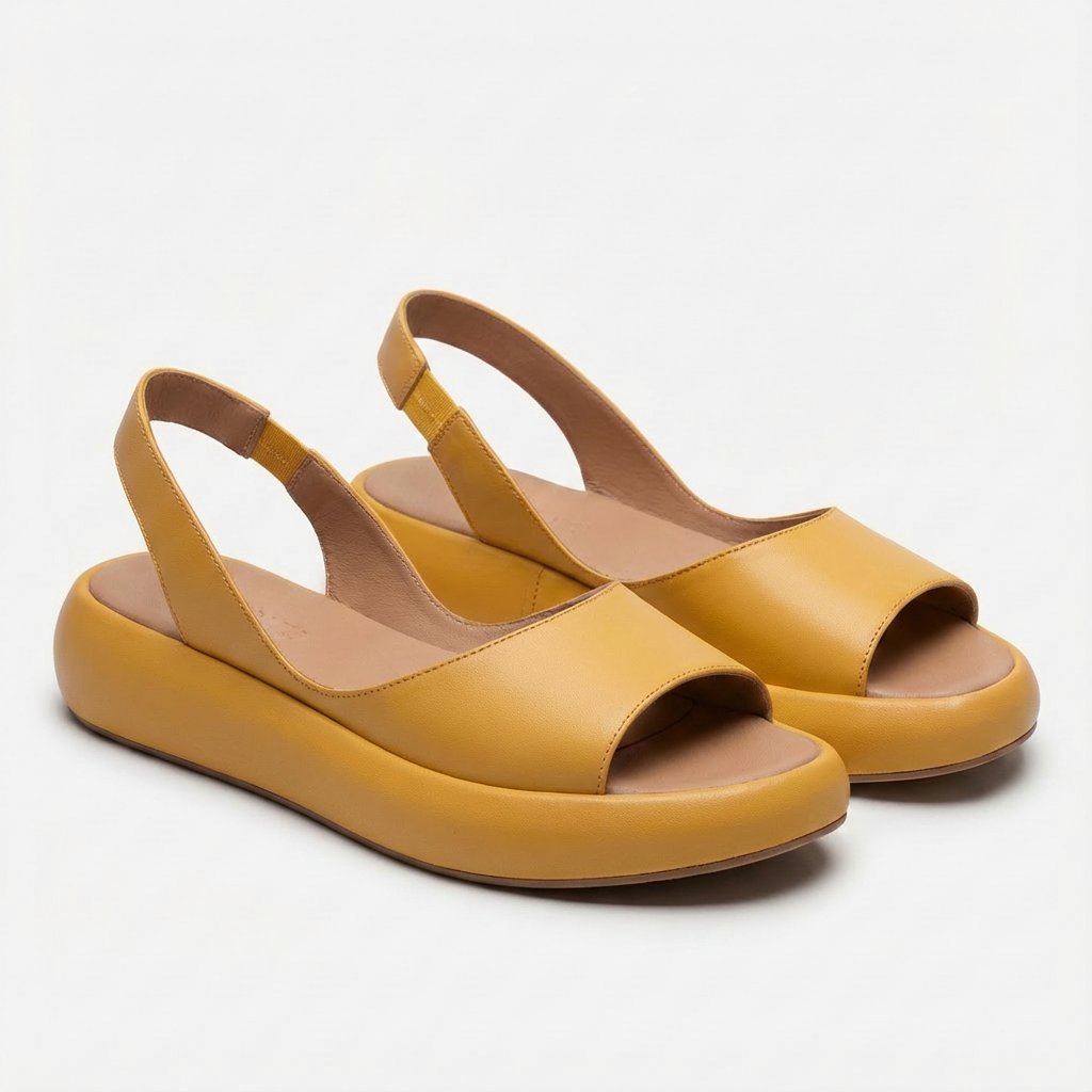Freja | Damer Åben Tå Kilehæl Slingback Sandaler Elastisk Hælstrop