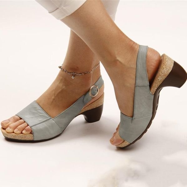 Alma | Damer Blokhæl Slingback Sandaler Åben Tå Spænderem