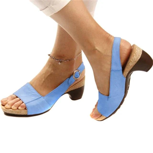 Alma | Damer Blokhæl Slingback Sandaler Åben Tå Spænderem