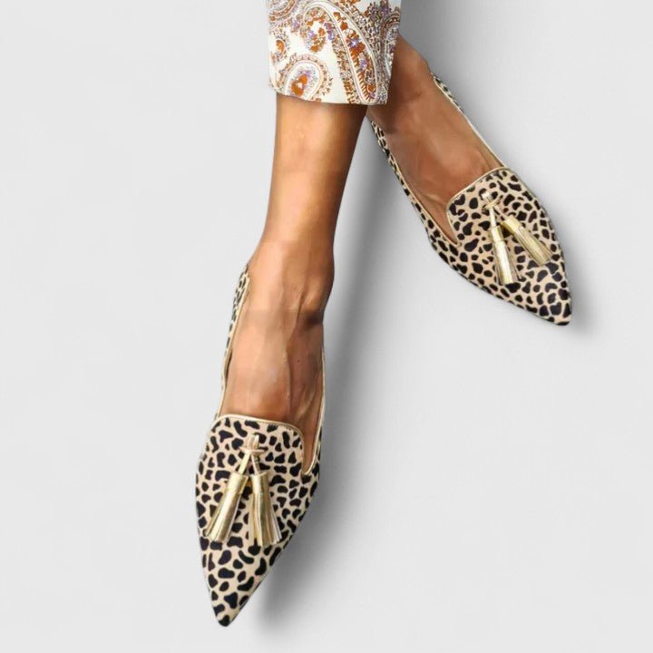 Ella | Damer Leopardprint Spidsnet Kvast-Loafers