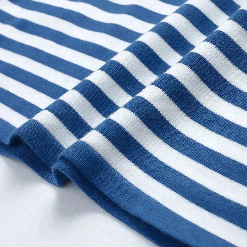 Agnes | Damer Stribet Langærmet T-Shirt med Rund Hals