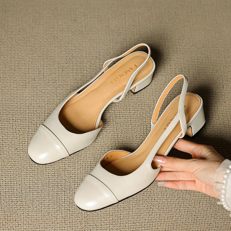 Sofia | Damernes Ægte Læder Slingback Pumps med Mandelspids