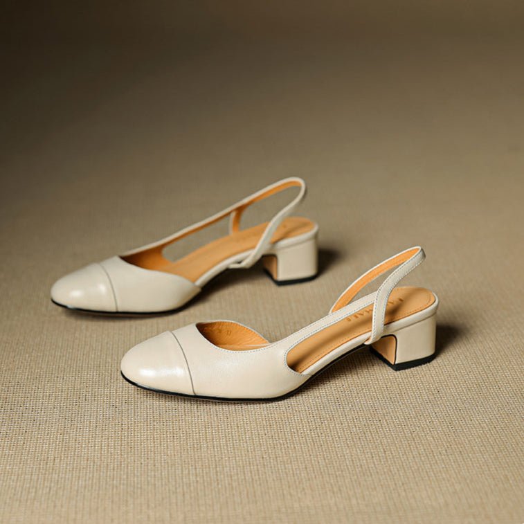 Sofia | Damernes Ægte Læder Slingback Pumps med Mandelspids