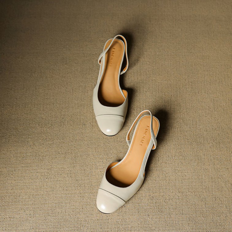 Sofia | Damernes Ægte Læder Slingback Pumps med Mandelspids