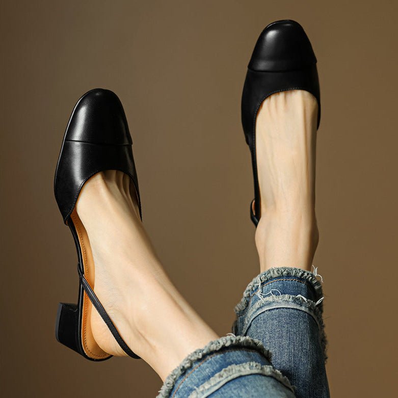 Sofia | Damernes Ægte Læder Slingback Pumps med Mandelspids