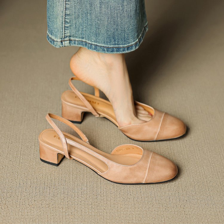 Sofia | Damernes Ægte Læder Slingback Pumps med Mandelspids