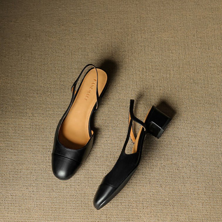 Sofia | Damernes Ægte Læder Slingback Pumps med Mandelspids