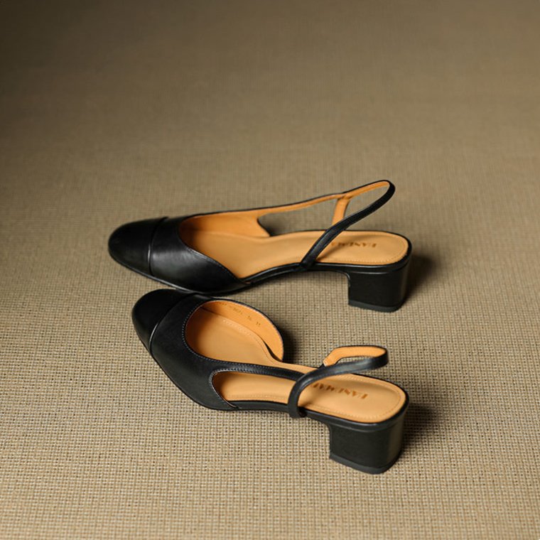 Sofia | Damernes Ægte Læder Slingback Pumps med Mandelspids