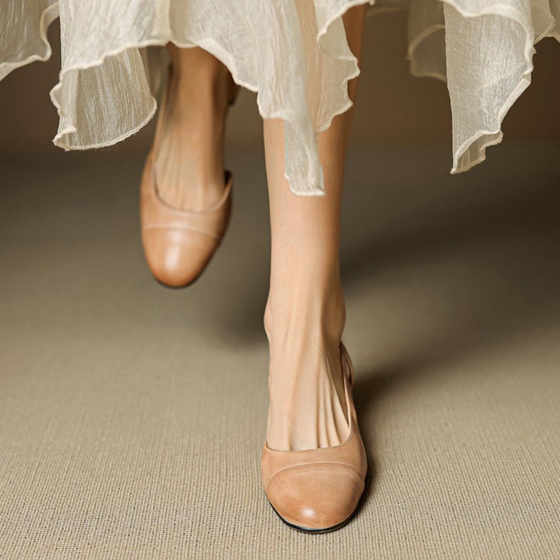 Sofia | Damernes Ægte Læder Slingback Pumps med Mandelspids
