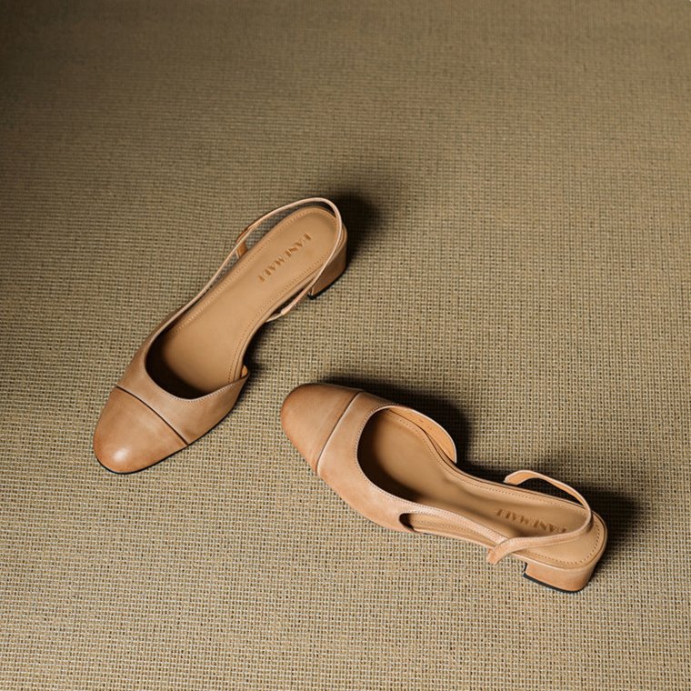 Sofia | Damernes Ægte Læder Slingback Pumps med Mandelspids