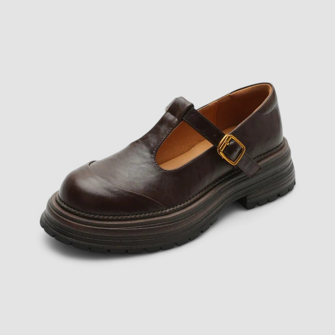 Olivia | Damernes Retro Chunky Platform T-bar Mary Jane Sko