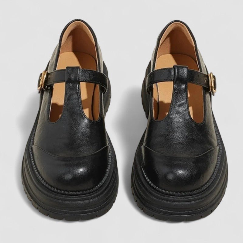 Olivia | Damernes Retro Chunky Platform T-bar Mary Jane Sko