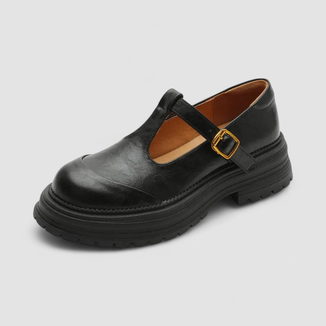 Olivia | Damernes Retro Chunky Platform T-bar Mary Jane Sko
