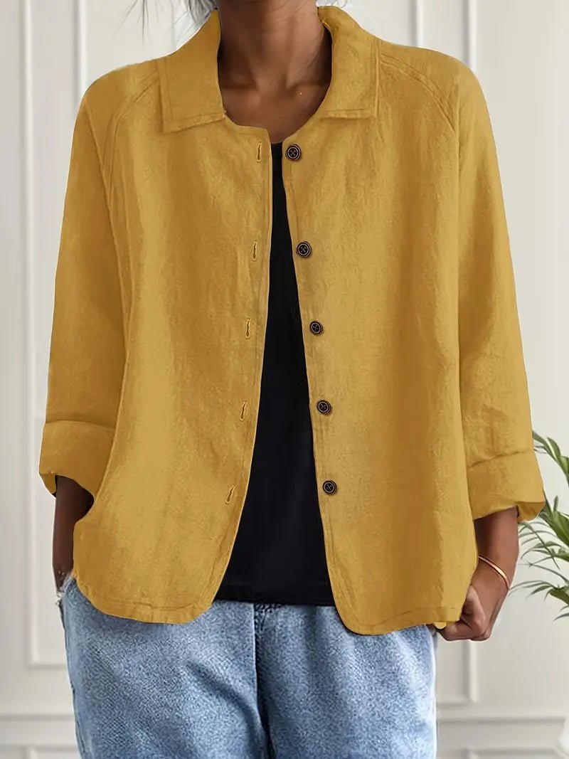 Karla | Damers Afslappet Langærmet Knaplukning Blazer Jakke