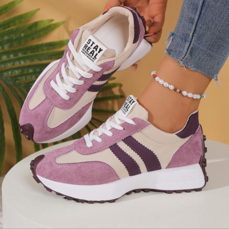 Clara | Damers Retro Platform Chunky Sneakers med Snørebånd
