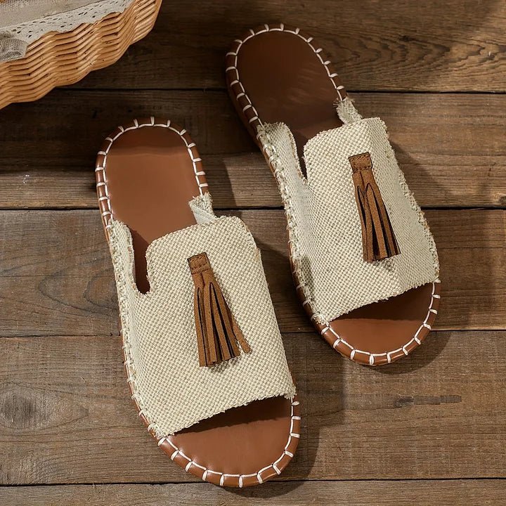 Emma | Damesandaler Bohemisk Mønster Kvast Slip-On Flade