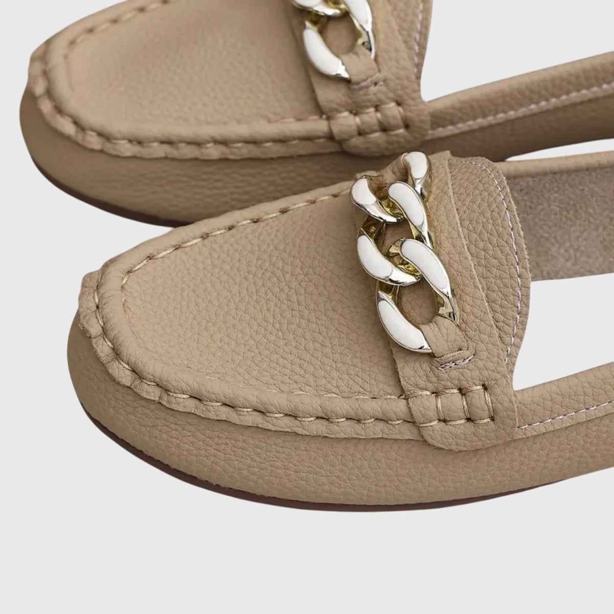 Susanne | Kvinders Slip On Loafers Med Kæde Detalje