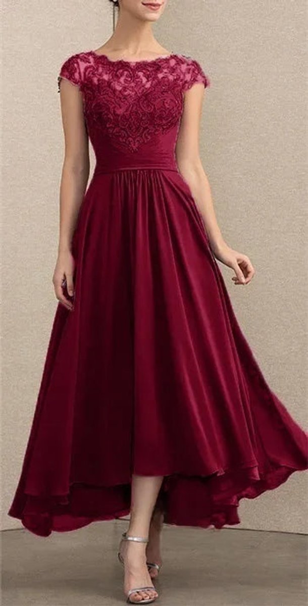 Maja | Elegant blondekjole til kvinder festkjole chiffon maxi