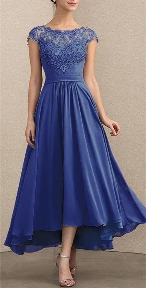 Maja | Elegant blondekjole til kvinder festkjole chiffon maxi
