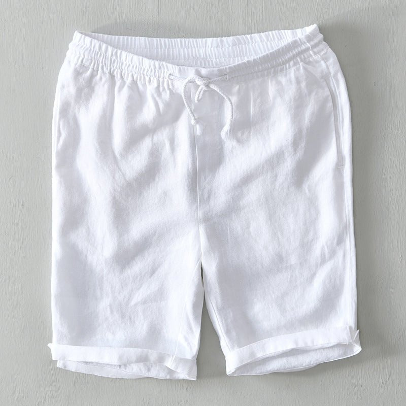 Malthe | Herre Afslappede Linen Shorts med Snørebånd
