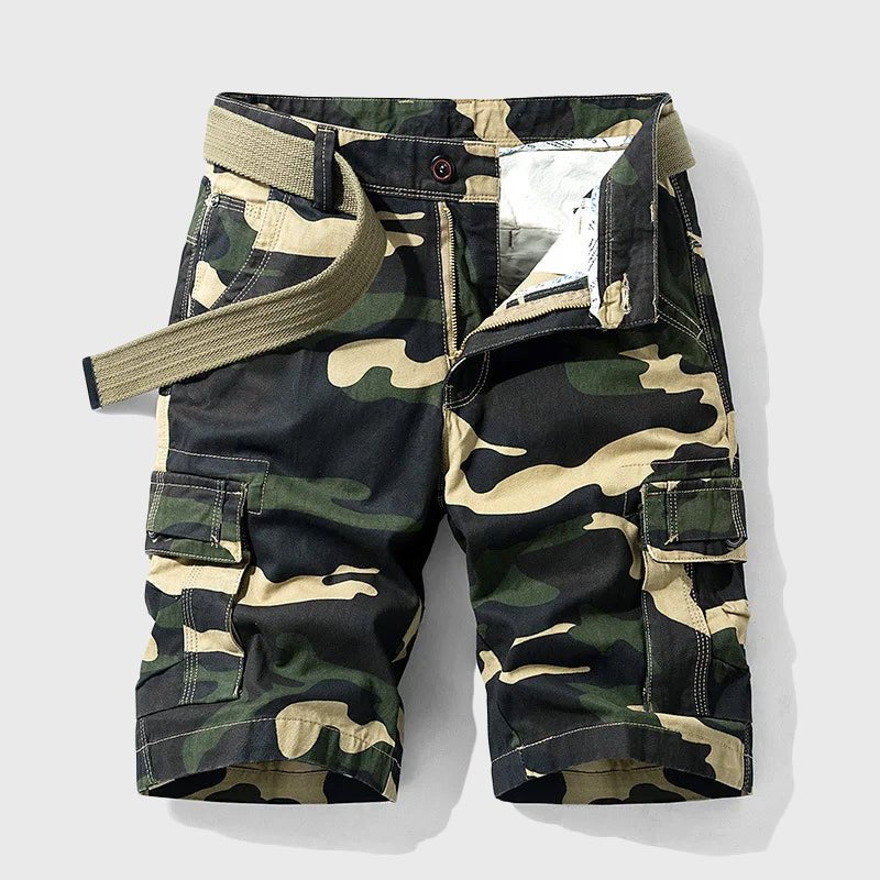 Valdemar | Herre Camouflage Cargo Short Knælang Bælte