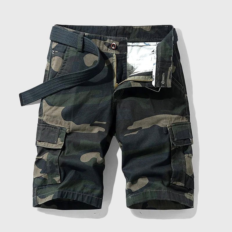 Valdemar | Herre Camouflage Cargo Short Knælang Bælte