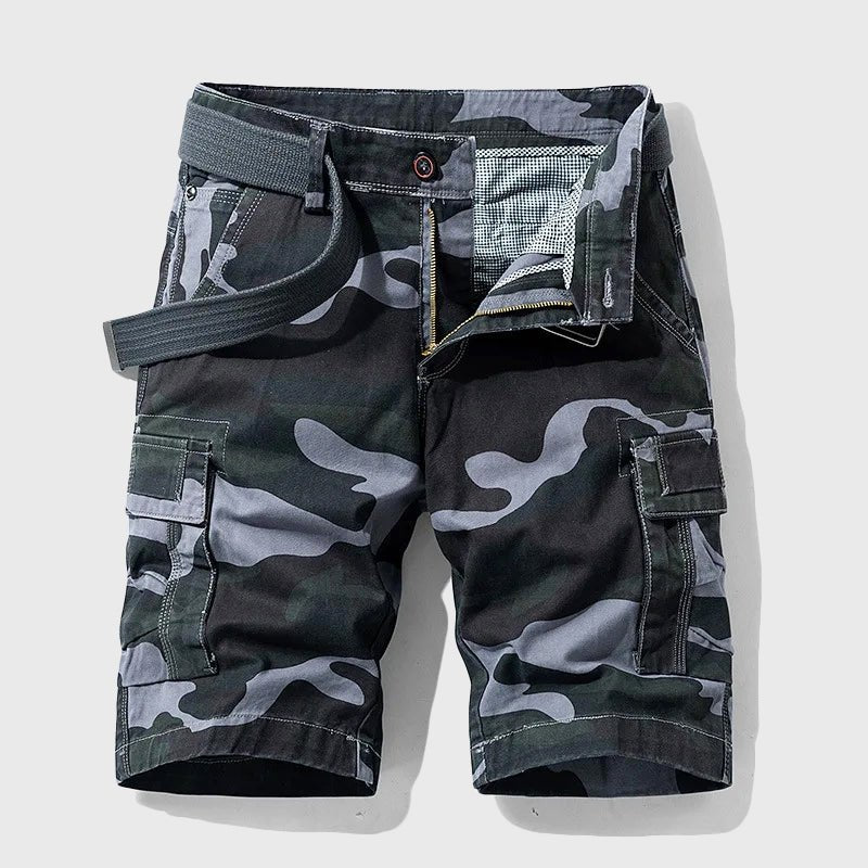 Valdemar | Herre Camouflage Cargo Short Knælang Bælte