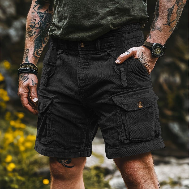Lucas | Herre Cargo Shorts Fløjlskorduroy Knælange Multifunktionelle