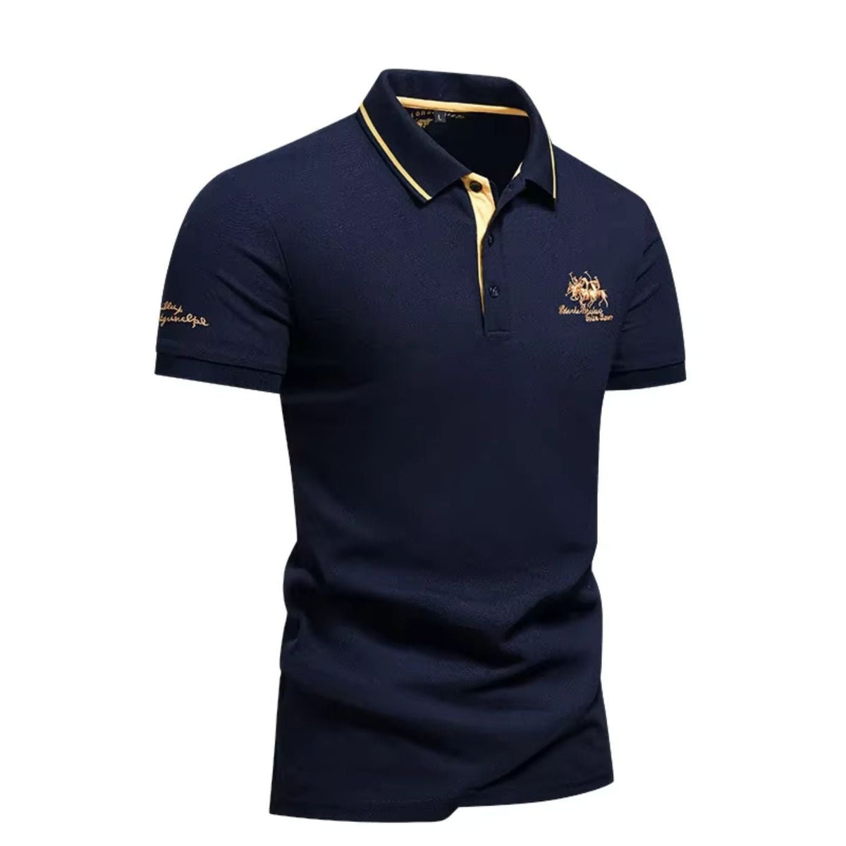 Magnus | Herre kortærmet poloshirt broderet slim-fit krave