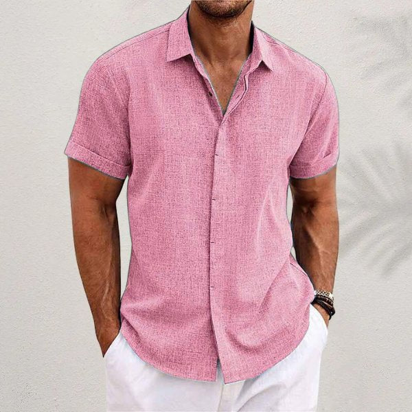 Christian | Herre Linen Kortærmet Skjorte Regular Fit Casual