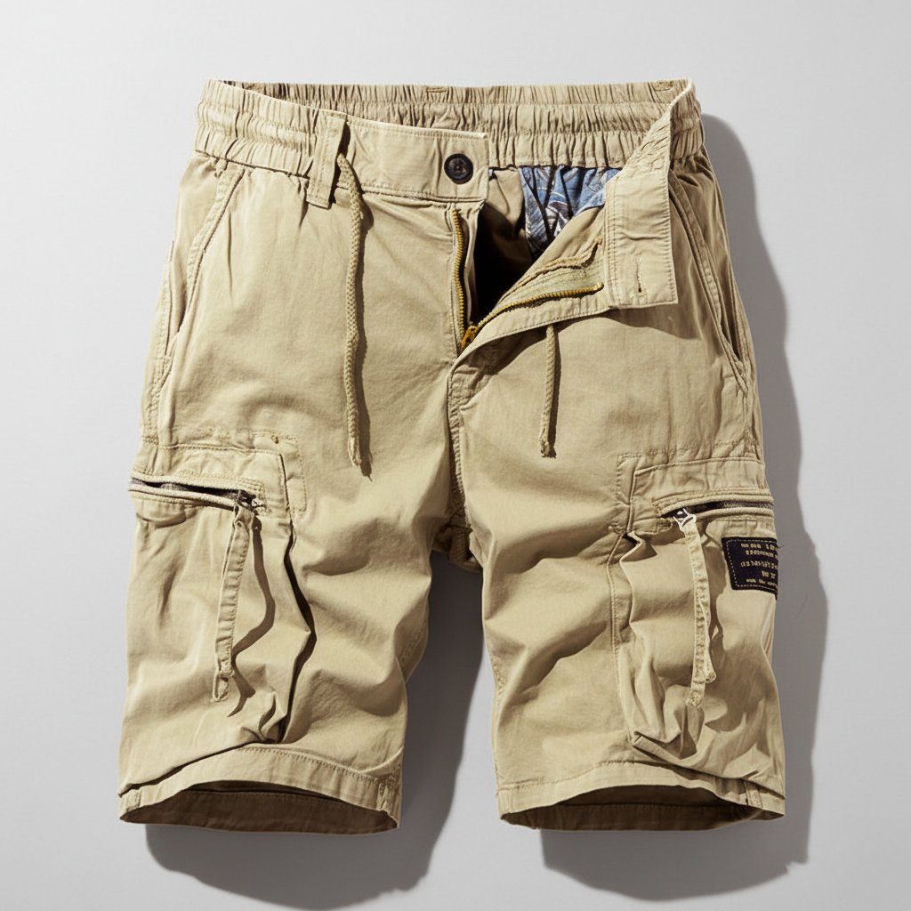 Malthe | Herre Regular-Fit Elastisk-Talje Cargo Short Lynlås-Lommer
