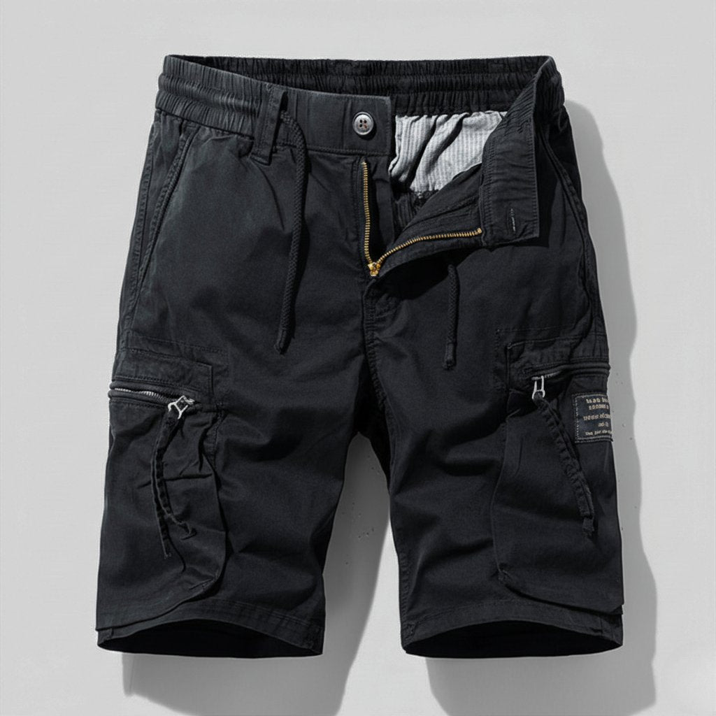 Malthe | Herre Regular-Fit Elastisk-Talje Cargo Short Lynlås-Lommer