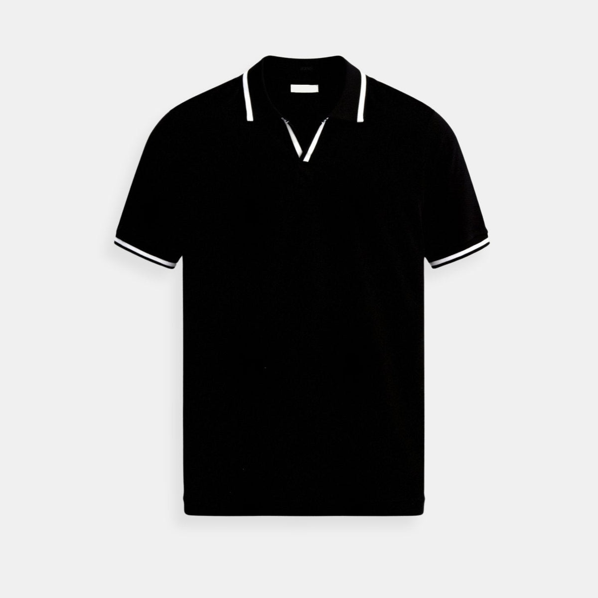 Emil | Herre Slim-Fit Kortærmet Strikket Poloskjorte Åben Krave