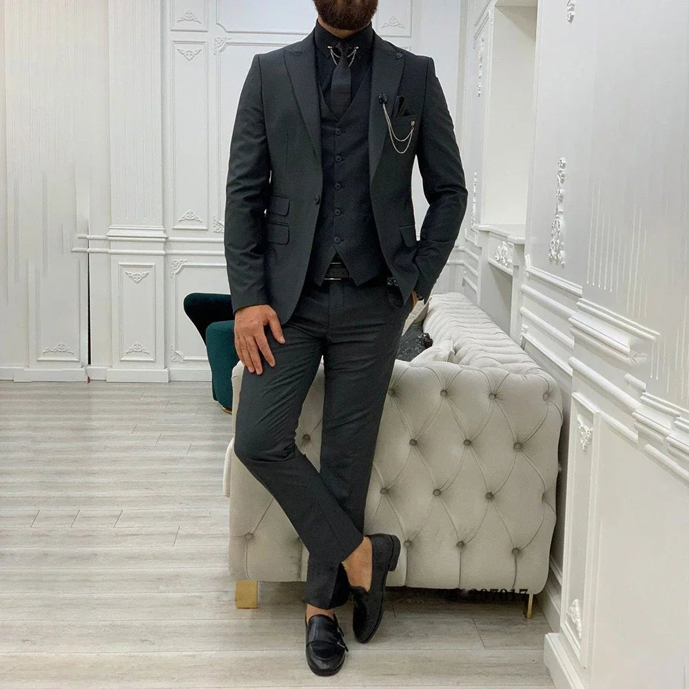 Henrik | Herre Tre-Delt Jakkesæt Single-Breasted Notched Lapel
